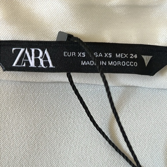 Zara Elegant Pearl Draped Satin Effect Long Sleeve Mini Dress Size XS - Picture 7 of 8